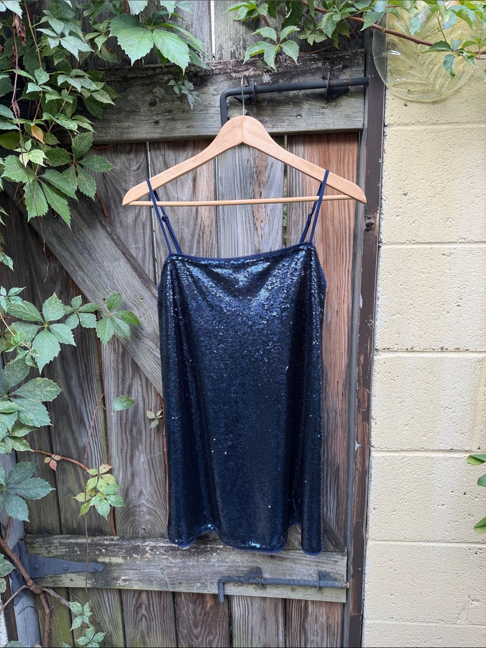 Free People Time To Shine Navy Sequin Slip Dress with Spaghetti Straps - Small - Picture 3 of 14